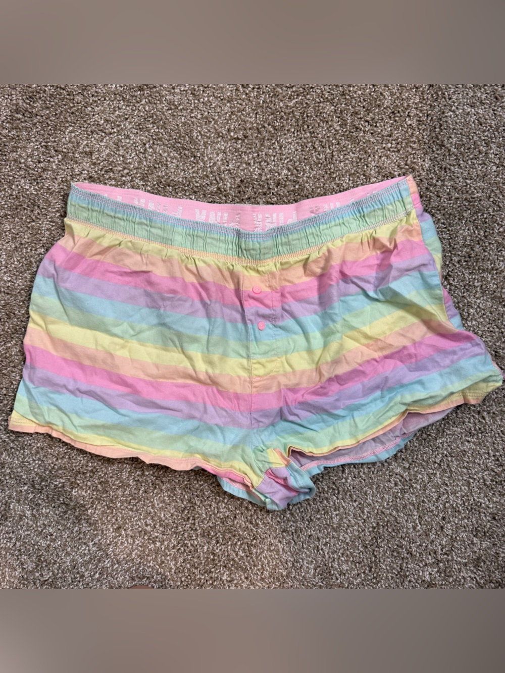 PINK Victoria's Secret Pastel stripe lounge shorts